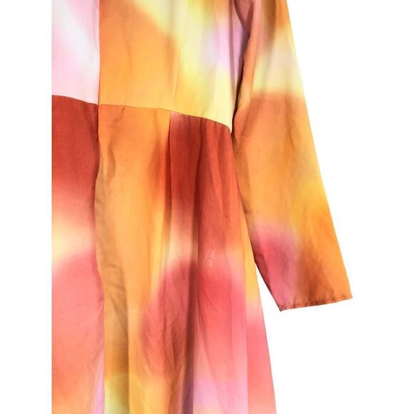 C/MEO Collective Blindfold Dress Flame Yellow Tie Front Long Sleeve US 10 - Picture 8 of 16